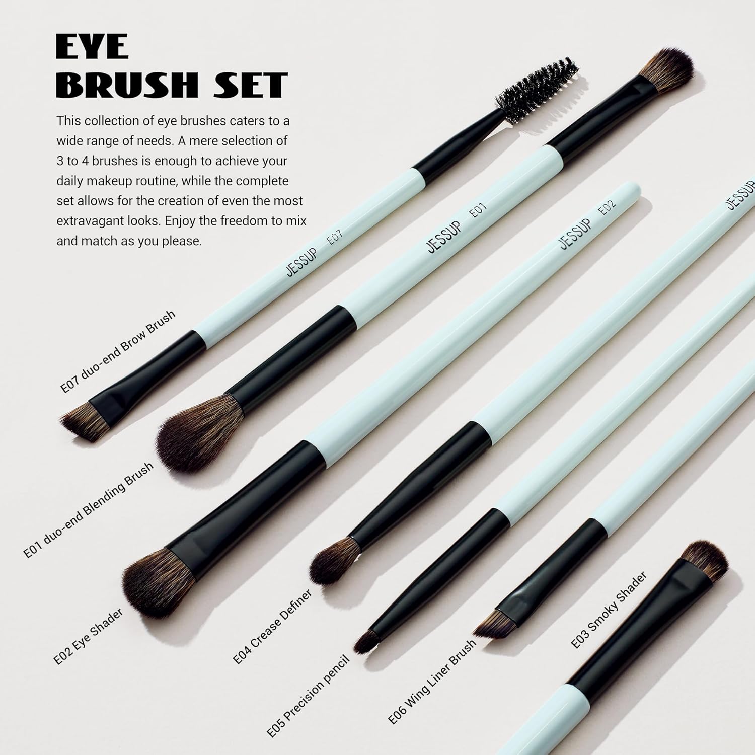 Makeup Brushes Set 10pcs, Double Sided Foundation Contour Blush Highlight Blending Eyebrow Brush Eyeshadow Eyeliner