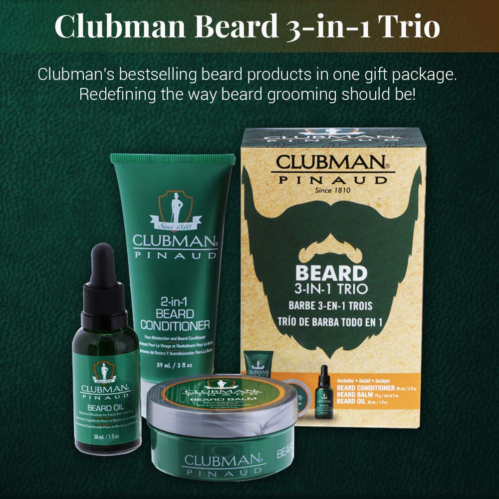 Pinaud 3-in-1 Beard Kit – Includes Conditioner, Beard Oil and Balm, Starter Kit for Men