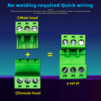 DaFuRui 20 Pairs 3 Pin 5.08mm PCB Mount Phoenix Type Connector with Plug