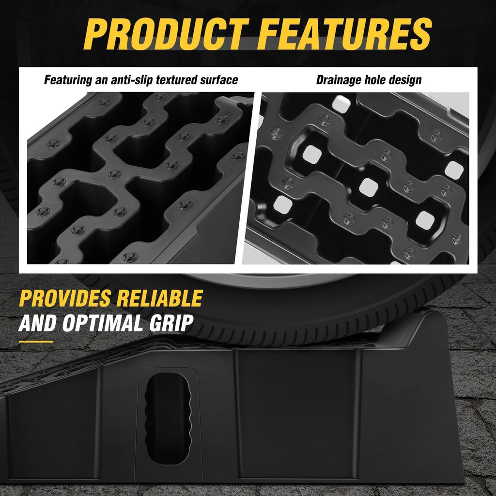 6.7" Car Lift Ramp, 9.6" Working Width, 2-Pack Vehicle Parking Ramp Stand - 7.2T G.V.M Capacity, Multifunctional