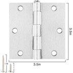 Brushed Nickel Door Hinges 3.5"x3 1/2 Inch Square 36Pack Interior