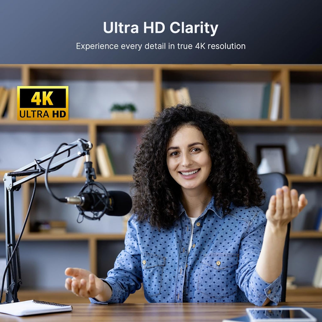 N60 Pro 4K Webcam for PC, 4K UHD Sony Sensor, Autofocus, 1080p 60 fps, Noise-Canceling Mics, Privacy Cover