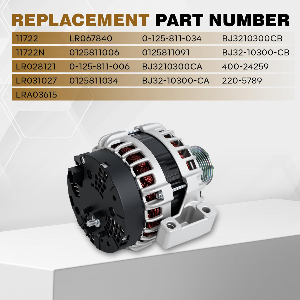 LR067840 180A Alternator Compatible with Range Rover Evoque 2012-2018