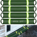 3Ft x 7.8In Water Activated Flood Barriers for Home with Handles & Reflective Strips, Sandless Sand Bags, Reusable