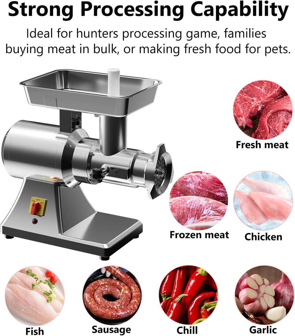 #12 Electric Meat Grinder 1.3HP Grind Chicken Bones and Frozen Meat 950W
