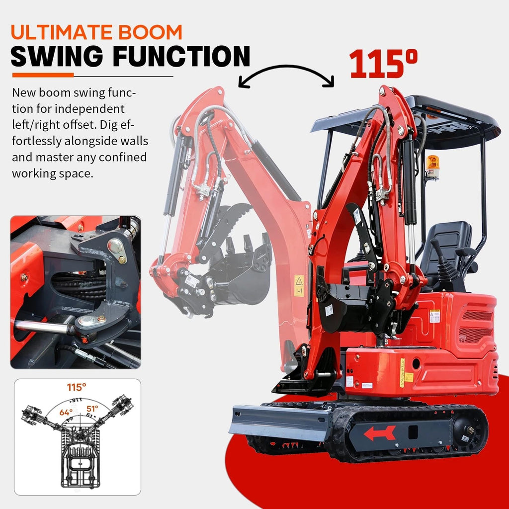 1.4 Ton Mini Excavator with Kubota-Diesel Engine (90%pre-Assembled）