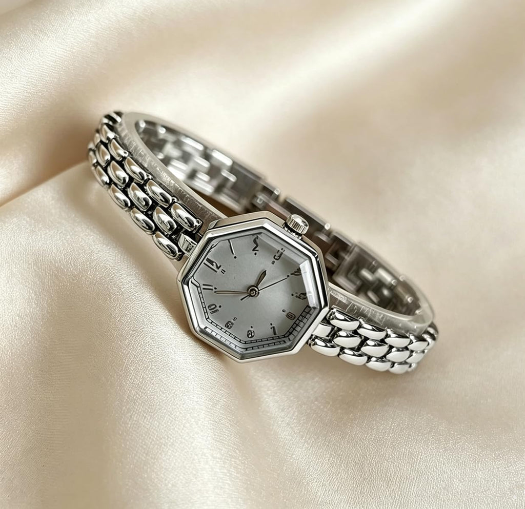 Women Octagonal Wrist Watch Stainless Steel Ladies Dress Quartz Watch | Vintage Gold /Silver Watches for Women Dainty