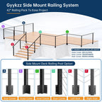 4 Pack Side Mount Cable Railing Post for 42" Railing System (Post Body 48"), Level Drilled Space-Saving Fascia Mount