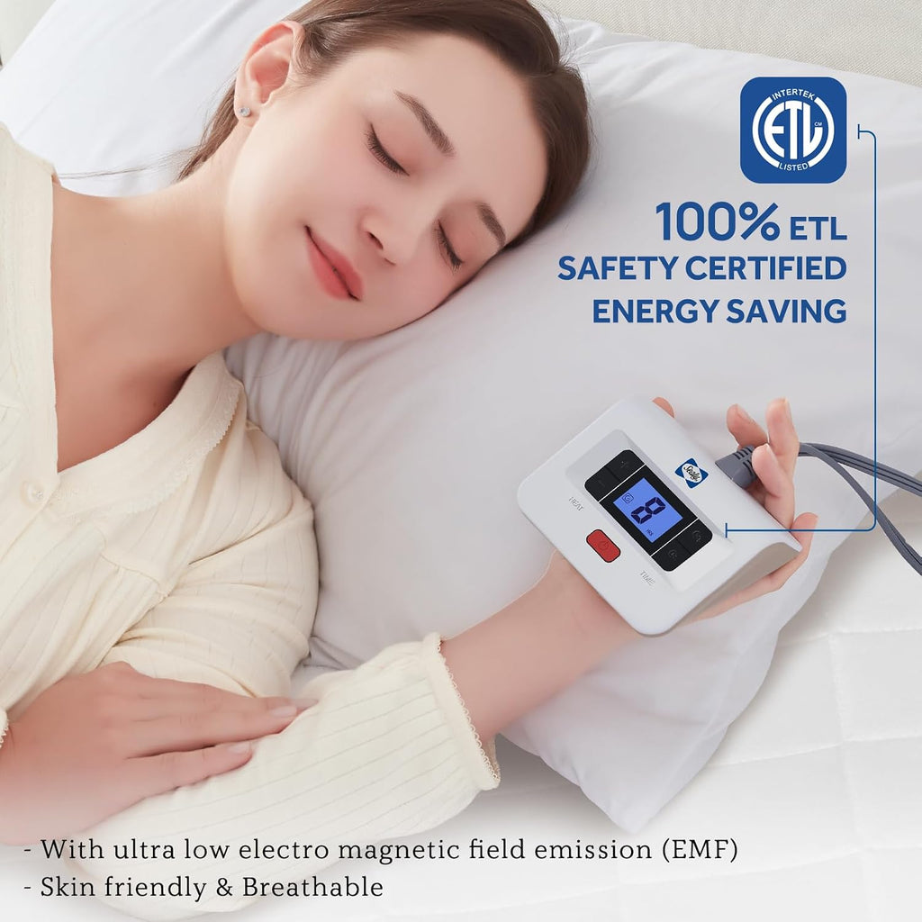 Heated Mattress Pad Queen Size Dual Control 10 Heat Levels, 60"x80" | Electric Mattress Pad Queen Quilted Cotton