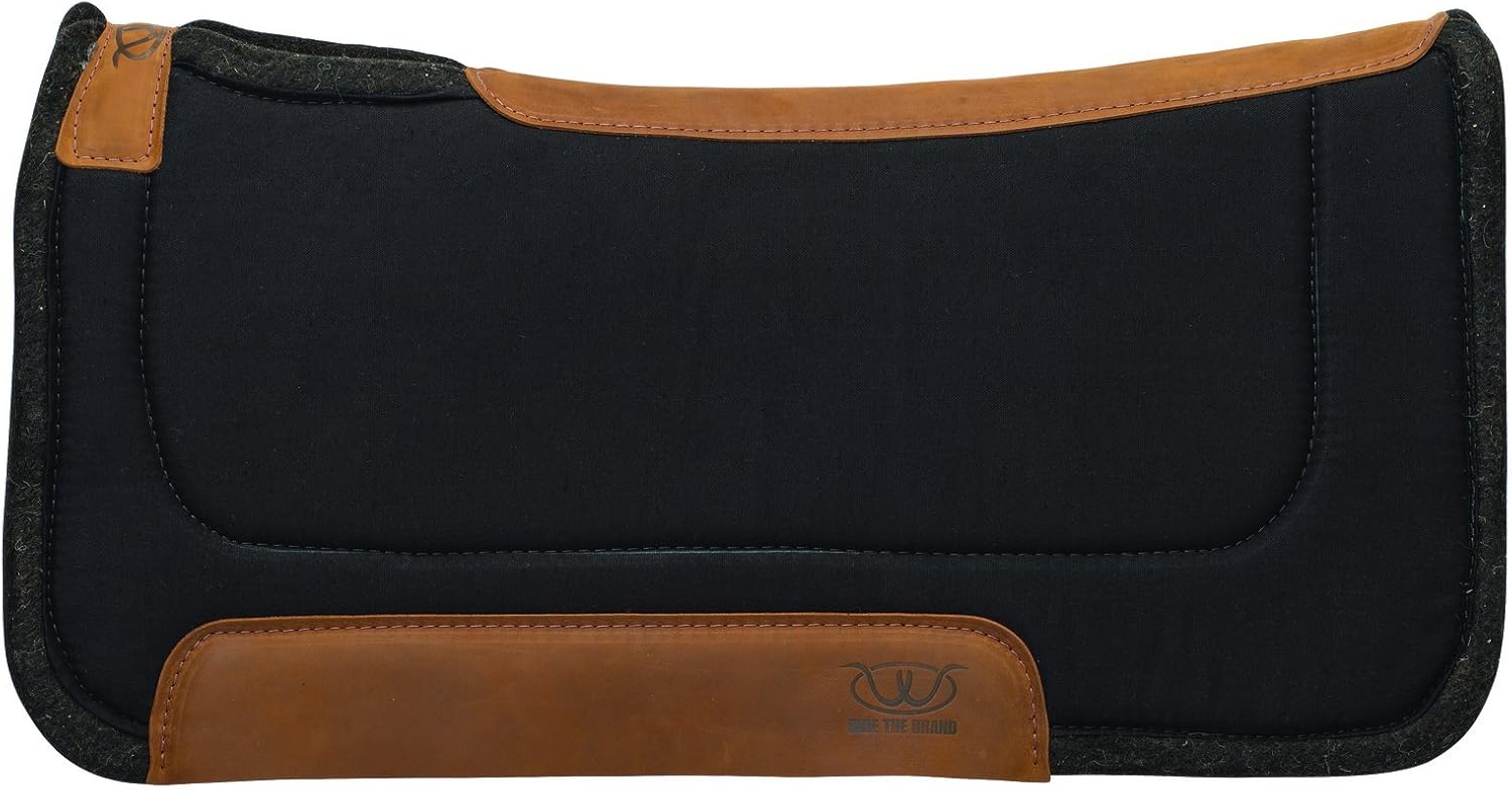 32" x 32" All Purpose Contoured Wool Blend Felt Horse Saddle Pad, Shock Absorbing Protective Western Saddle Pad