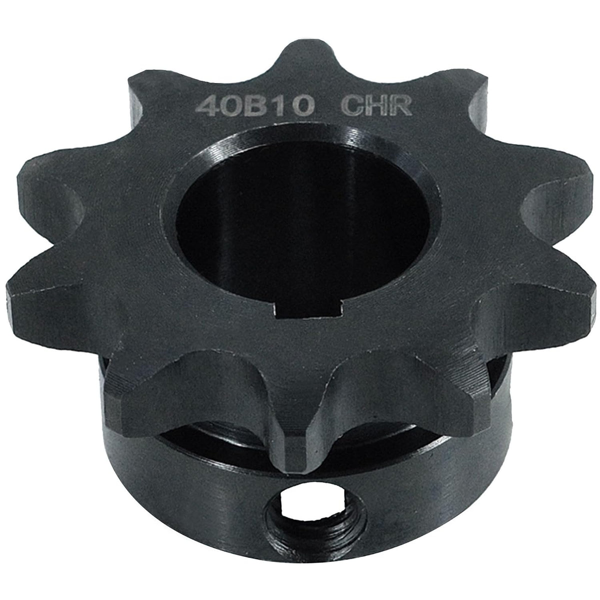 CHR #40 Roller Chain Sprocket, 10 Tooth, 1/2" Pitch, 3/4" Bore, 0.188" Keyway, Carbon Steel, B-Type Hub, 1.803" OD - ISO 9001-2000 Certified