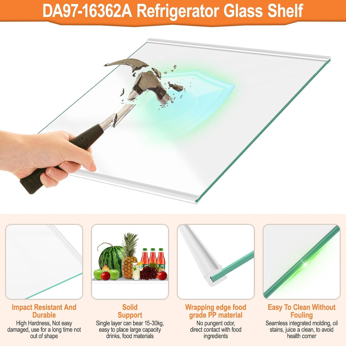 UPGRADED RS22T5201SR RS22T5561SR Shelf For Samsung Refrigerator Glass Shelf