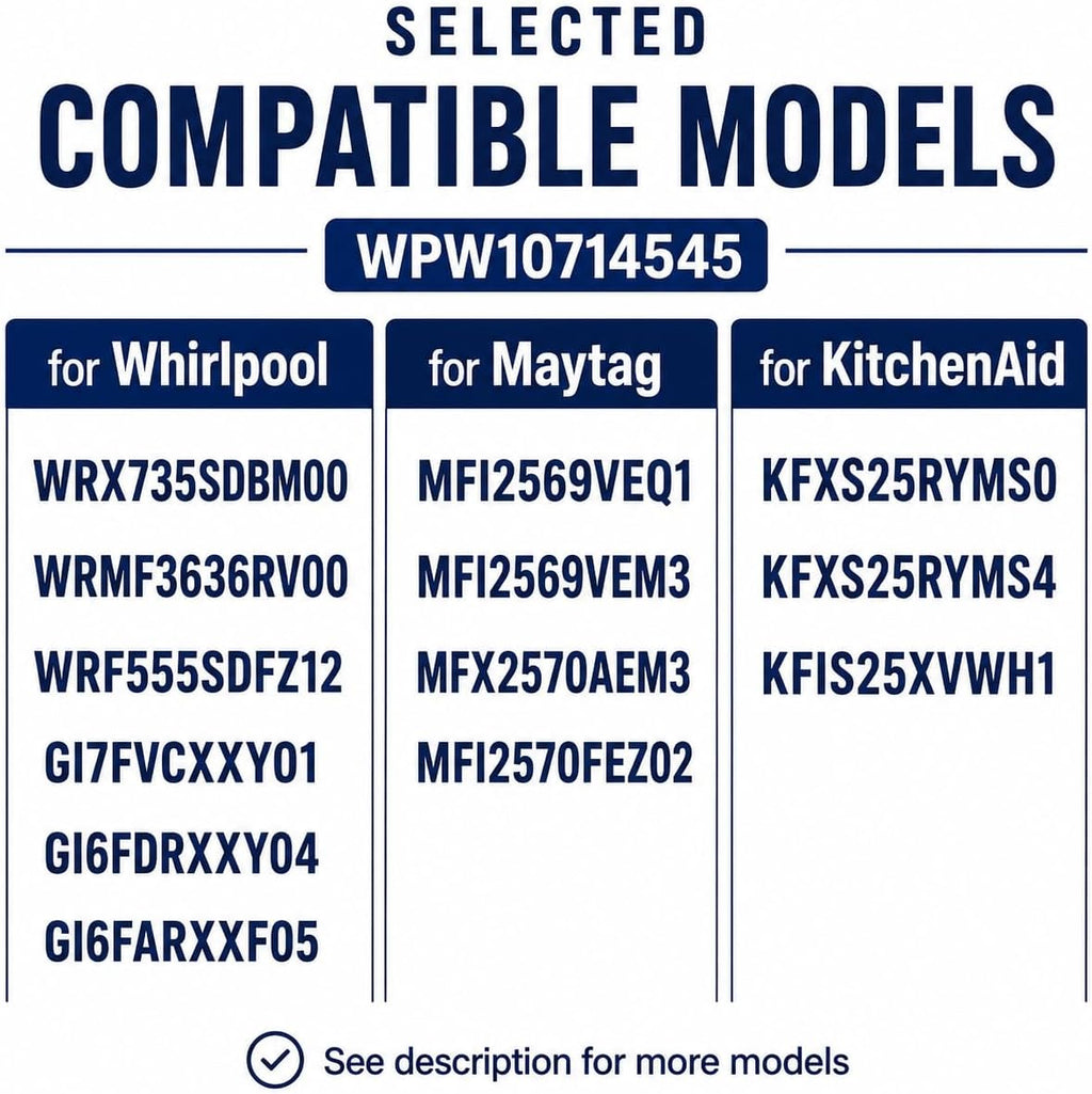 WRX735SDBM00 MFI2570FEZ02 WRF555SDFZ06 KFXS25RYMS0 WRX735SDBM03 WRX735SDBM02 GZ25FSRXYY5 WRX735SDHZ02 WRX735SDBM04 Refrigerator Door Gasket For Whirlpool, WPW10714545 W10714545 Freezer Door Seal