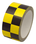 Manufacturing Checkerboard Race Pattern Laminated Safety Tape, 1 Inch Square, Yellow and Black, Indoor and Outdoor