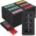 100 Pack Wax Melt Containers, Black Kraft Paper Gift Boxes with Window and 8 Cavity Plastic Molds for Wax Melt
