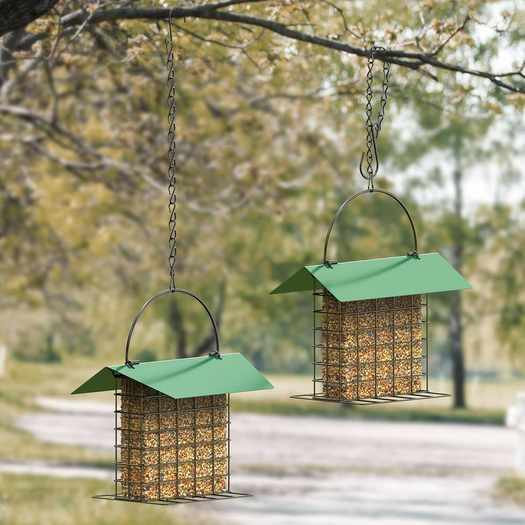 Bird Feeder for Outdoors, Squirrel Proof Suet Feeder for Outside Hanging