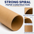 2 x 15 inch Mailing Tubes, 30 Pack Cardboard Poster Tubes with Caps