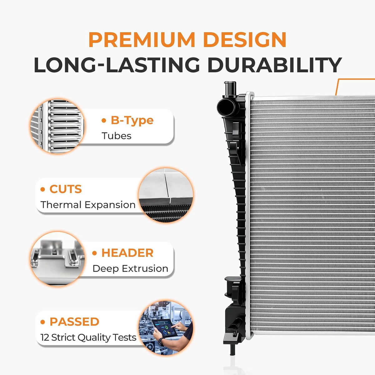 autoexact Radiator for 2011-2024 Dodge Durango 5.7L,6.4L/ for 2011-2016 Dodge Durango 3.6L, Engine Radiator Replacement for Car for 2011-2022 Jeep Grand Cherokee/ 2011-2015 Grand Cherokee 3.6L FLEX