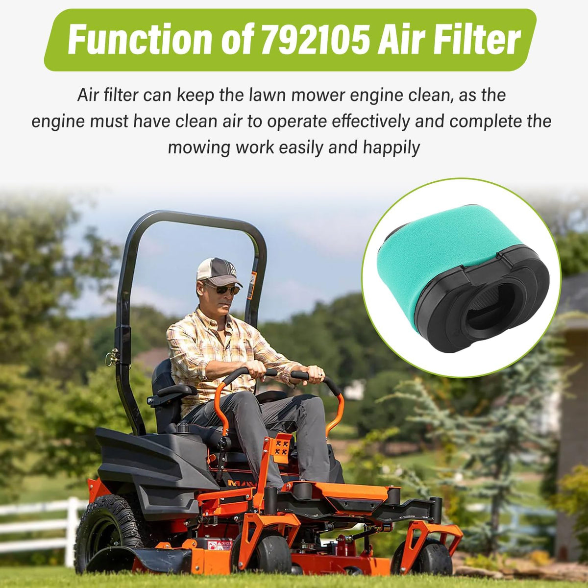 792105 Mower Air Filter Fit for V-Twin Engine 276890 4233 5405H