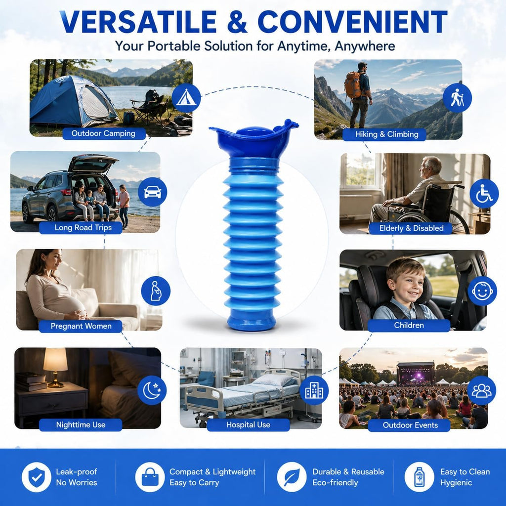Pee Bottles for Men, Emergency Urinals, Adjustable Pee Bottle for Men and Women, Collapsible Urine Bottle and Pocket