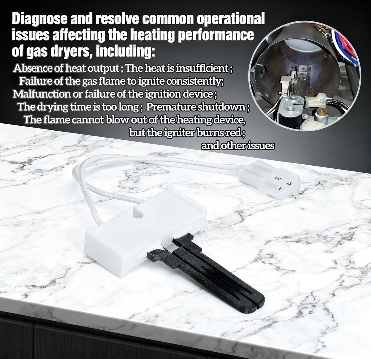 Gas Dryer Igniter Parts Kit Compatible with Whirlpool Maytag Kenmore Dryers