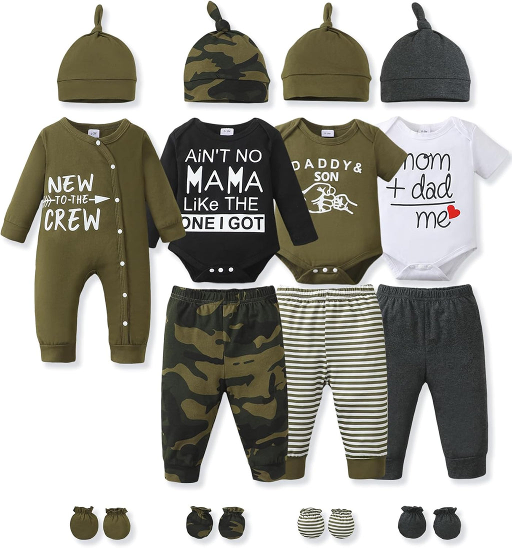 Preemie Newborn Baby Boy Clothes Infant Clothing Romper Pant Outfits Set Layette Essentials 19 Pieces 0 3 6 12 Months