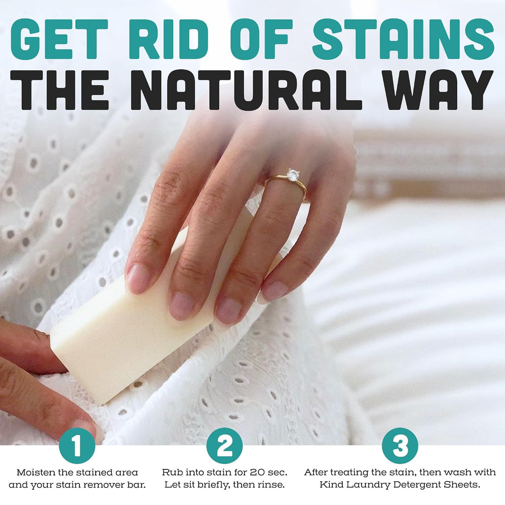 Stain Remover Bar, Vegan Soap Stick, Fragrance Free, 90g