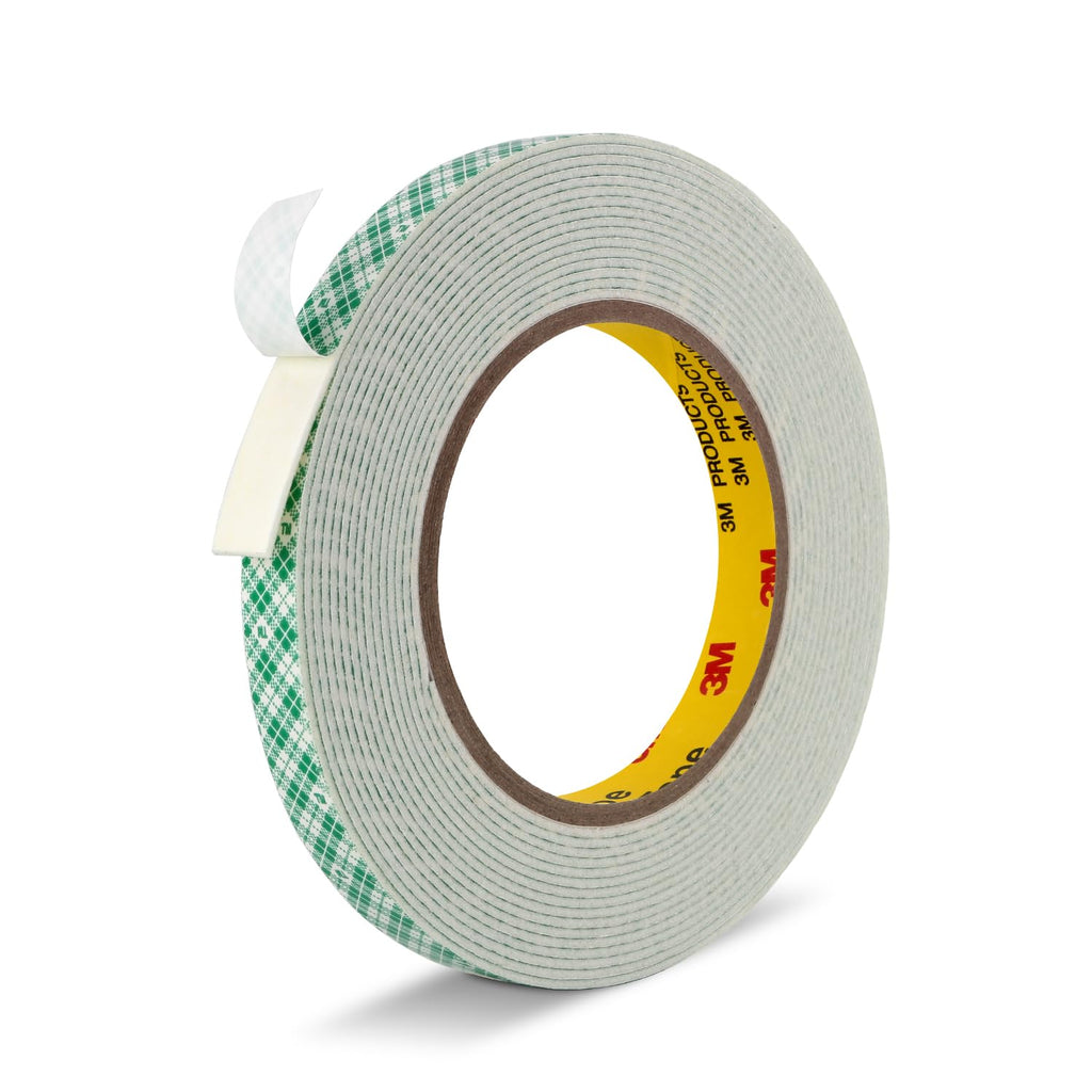 3M Double Sided Tape, 1/2" x 18Ft Foam Tape, 4032, Off White