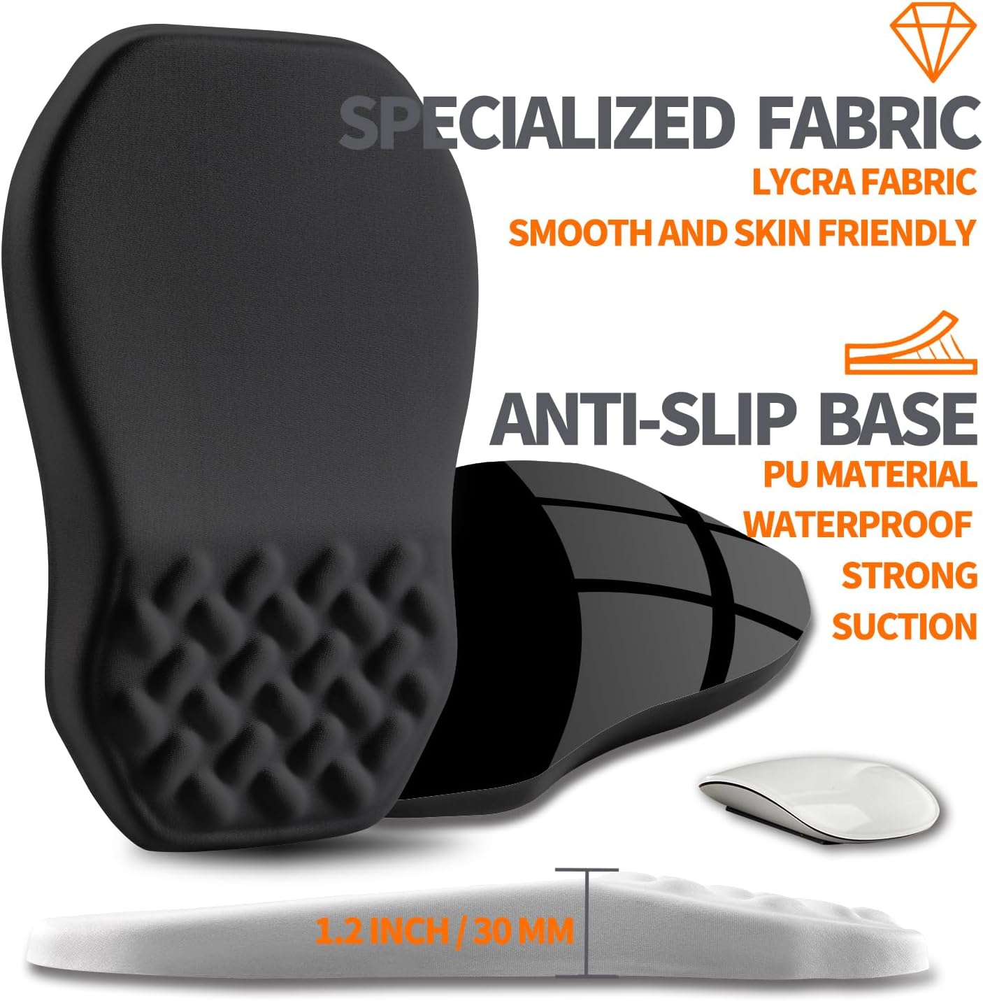 Ergonomic Slope Mouse Pad Wrist Support, Wrist Rest Mousepad for Carpal Tunnel Pain Relief with Massage Bulge and