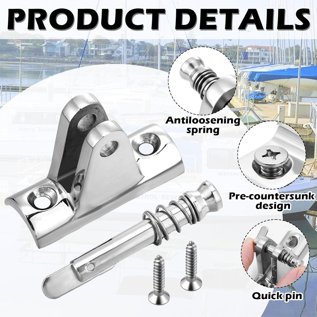 Arrowbash 4 Pack Bimini Deck Hinge Quick Release, 316 Stainless Steel