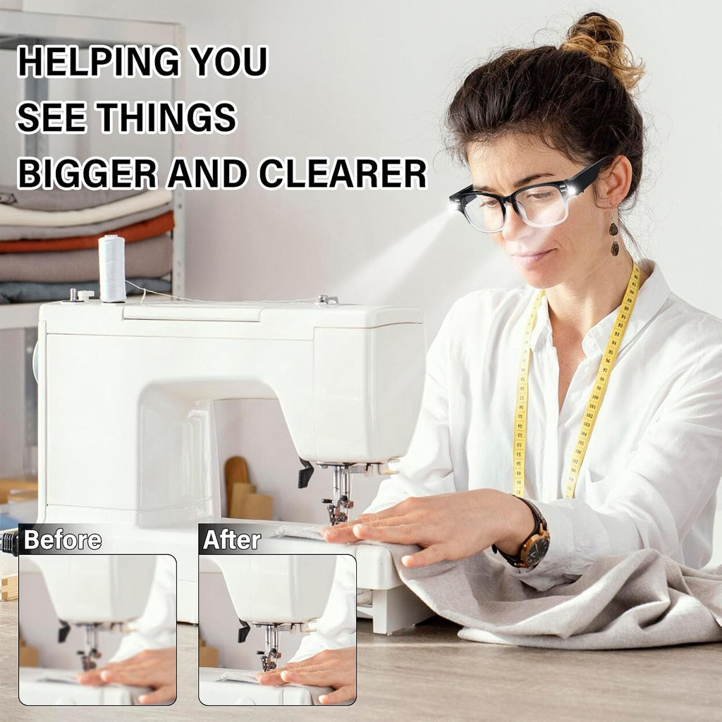 Magnifying Glasses with Light Reading Glasses Bright LED Readers with Lights Built in Glasses with Lights and