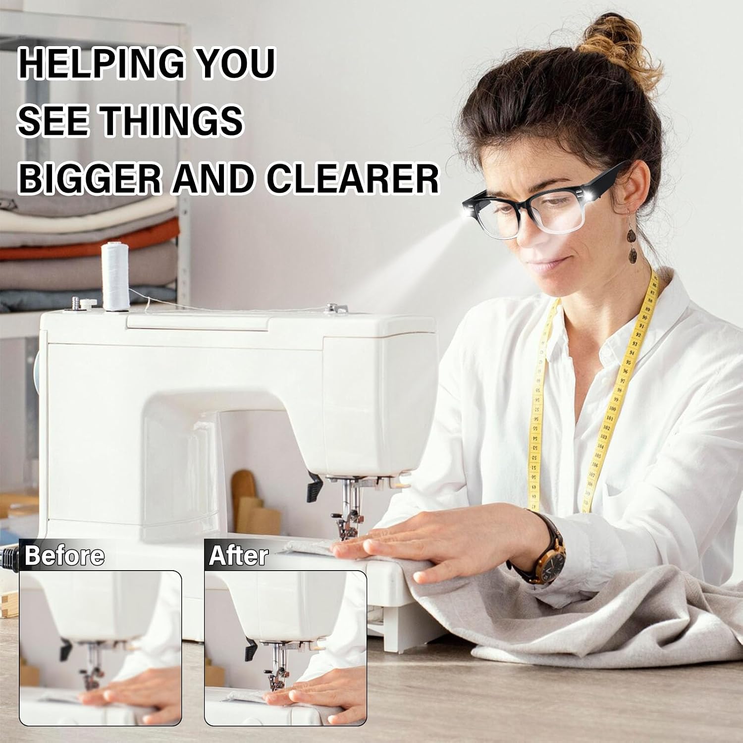 Magnifying Glasses with Light Reading Glasses Bright LED Readers with Lights Built in Glasses with Lights and