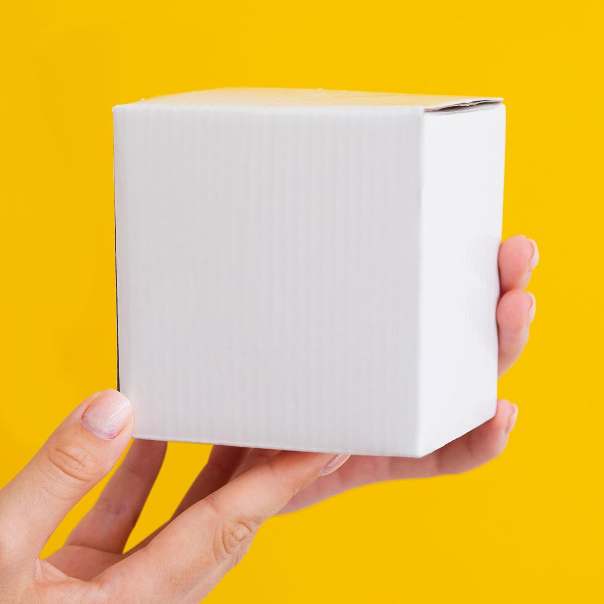 4x4x4 Inches Shipping Boxes Set - (25 Pack) White Corrugated Cardboard Mailer Boxes for Packing Small Business