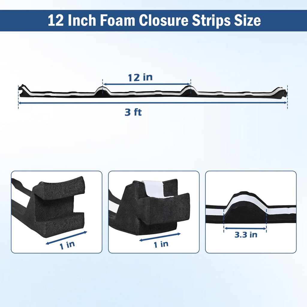 12 in Inside Classic Rib Profile Foam Closure Strips for Metal Roofing