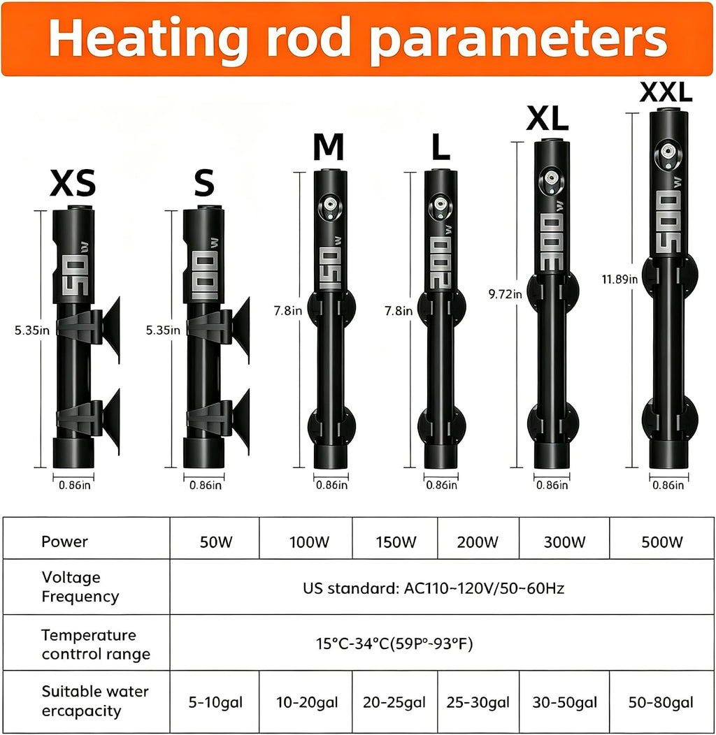 100W Aquarium Heater for 10-20 Gallon Tanks