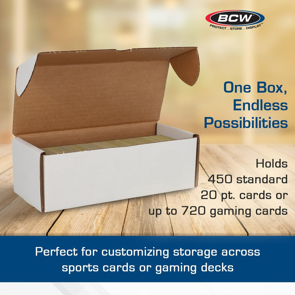500 Count Cardboard Card Storage Box – 10 Pack | Bulk Trading Card Box for Sports & TCGs | Holds 450 Standard or 720