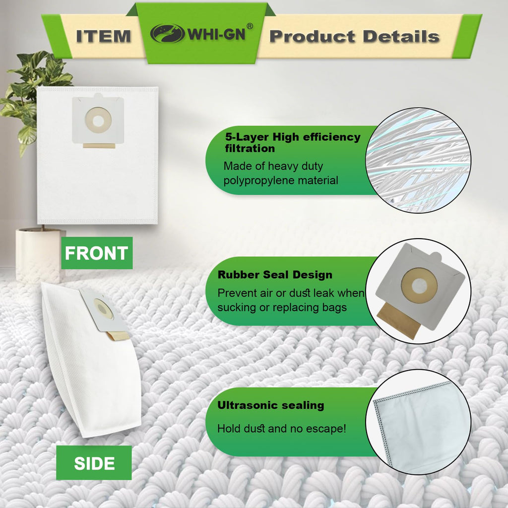 15 Pack Replacement HEPA Vacuum Bags for Prolux Tritan Canister Vacs