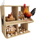 Chicken Nesting Box, 4 Compartment Wooden Nesting Boxes for Chickens with Perches, Floor/Stand/Wall Mount Large