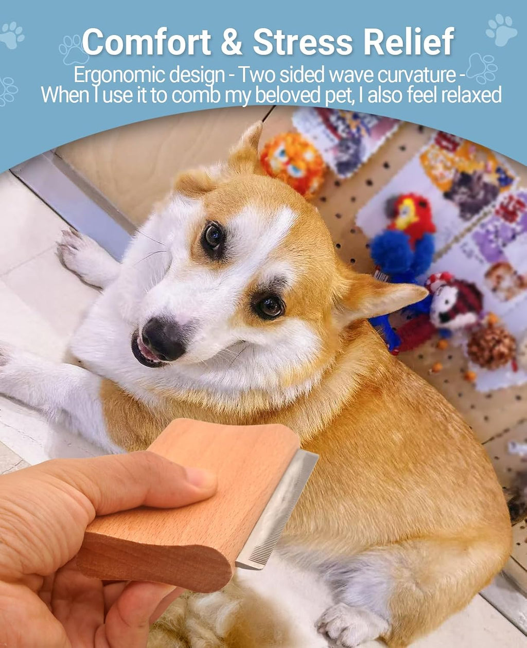 Dog Brush for Shedding | Pet pro Grooming Tool, Cat Grooming Supplies, Deshedding Dog Brush | Combs for Daily