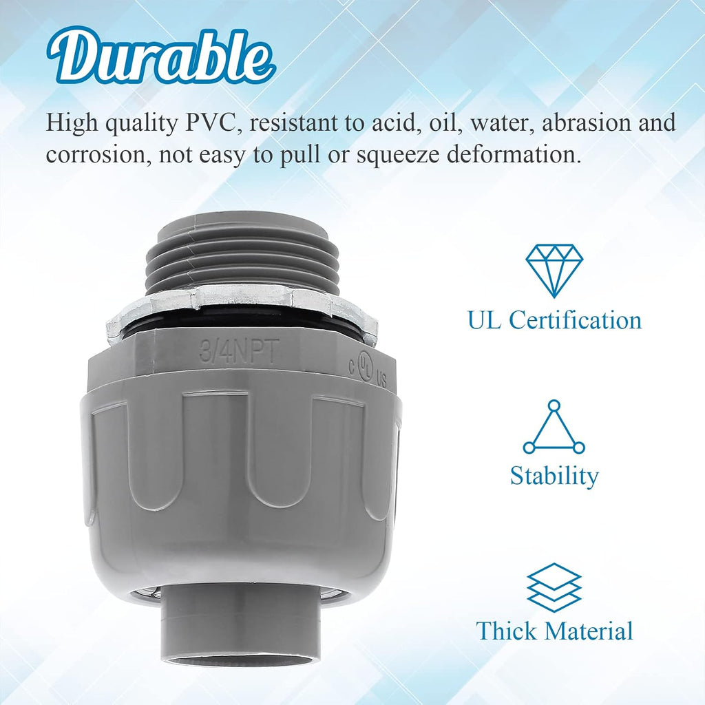 6Pcs 3/4 Inch NPT Liquid Tight Connector
