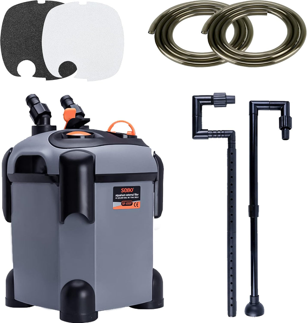 Aquarium External Ultra-Quiet Canister Filter, Fish Tank Water Circulation Filter with Filter Media