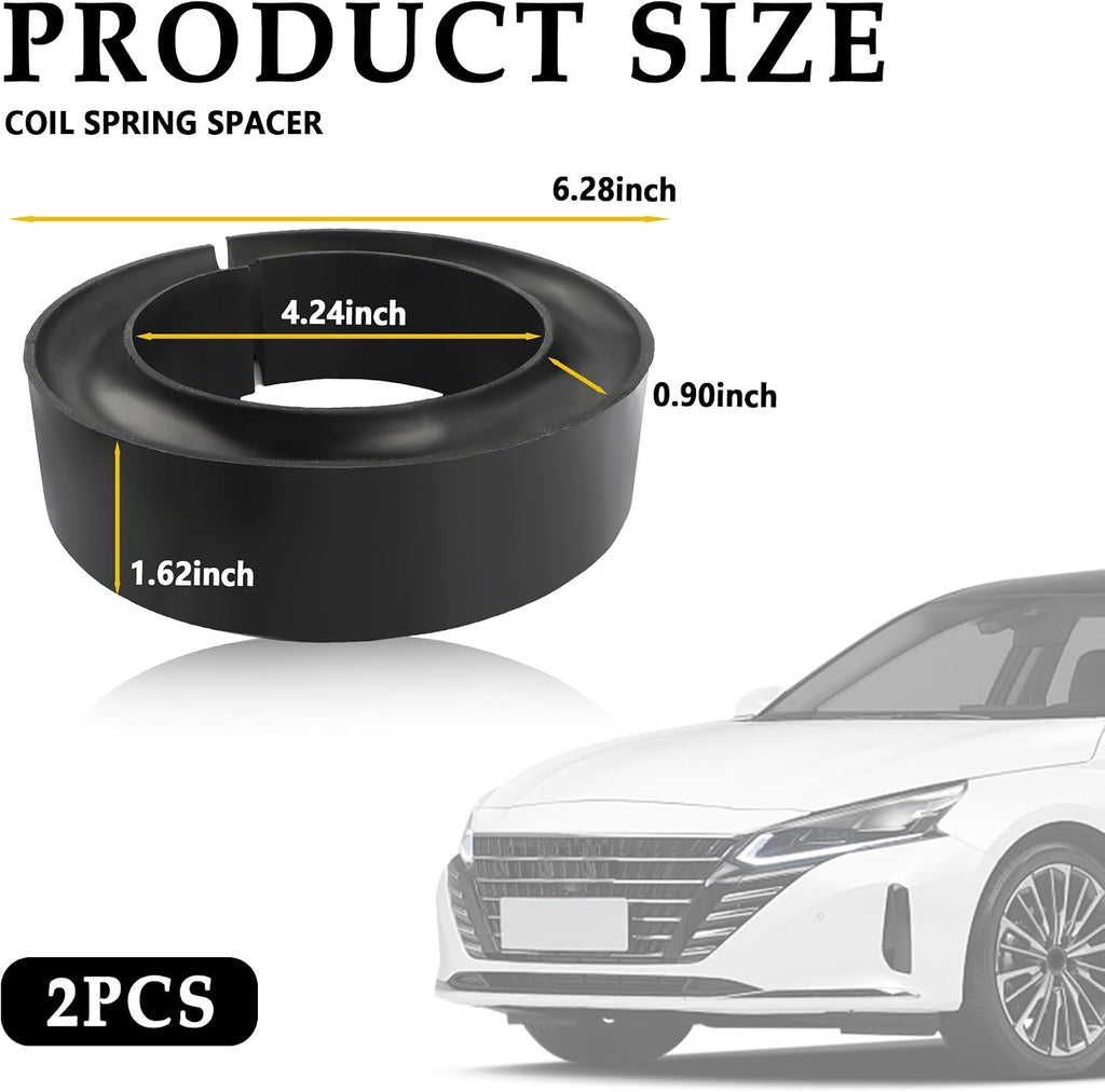 2PCS Coil Spring Spacer for 5-5.5 Inch Car Enhance Spring Rate,Heavy-Duty Coil Spring Booster of Vibration Damping Thick Rubber Washers,Universal Coil Spring Spacers for Car Accessories