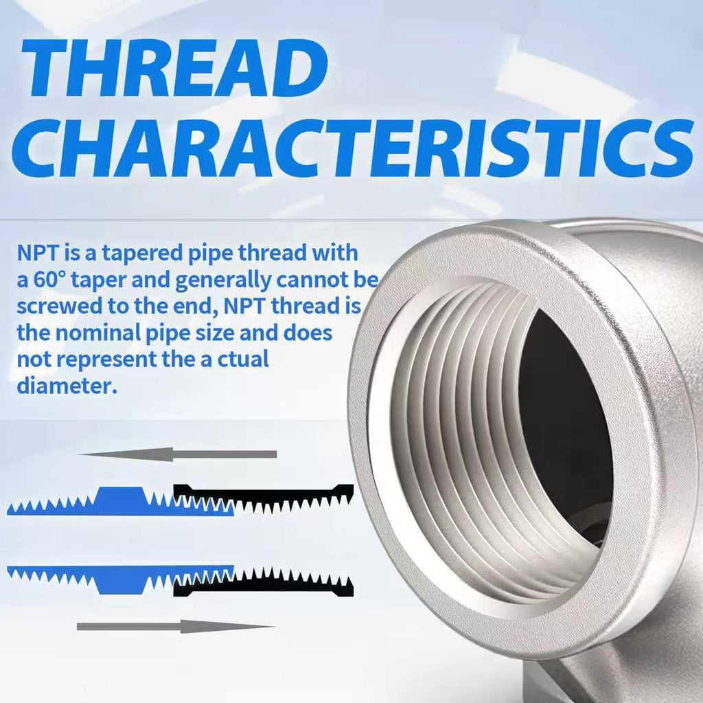 ChillWaves 304 Stainless Steel Pipe Fitting, 90 Degree Elbow 1" NPT Female x 1" NPT Female Thread Adapter(3-PACK)