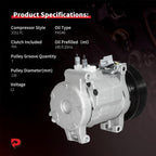 PHOBOOS A/C Compressor with Clutch Compatible with Honda Accord