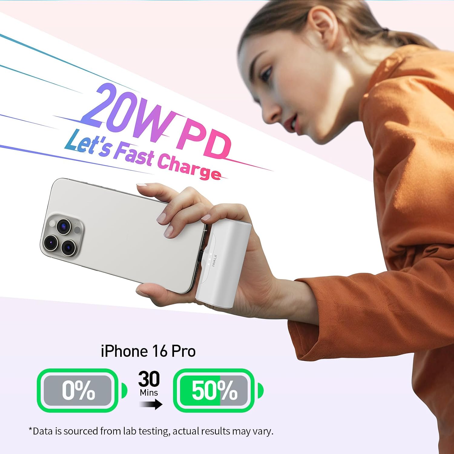 Portable Charger for iPhone 17/16/15 USB-C Small Power Bank 20W 4,500mAh Fast Charging Battery Pack Compatible with