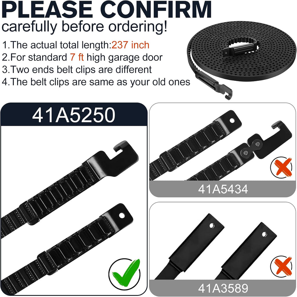 41A5250 Garage Door Opener Belt 237" - for 7FT High Garage Doors