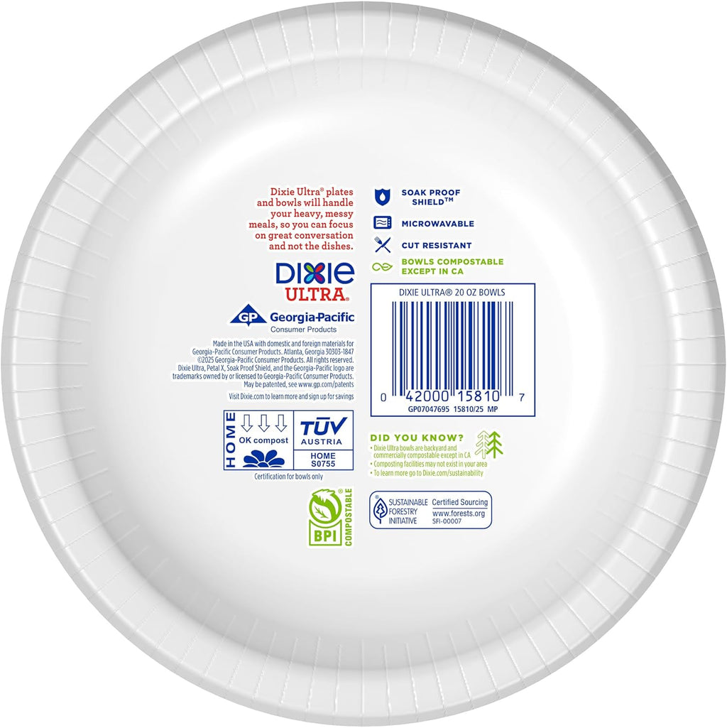 Large Paper Bowls 20 Oz, Disposable Bowls, 56 Count