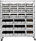 7-Tier NSF 21-Bin Steel Wire Shelving Rack, 48"W x 14"D x 56"H, Gray