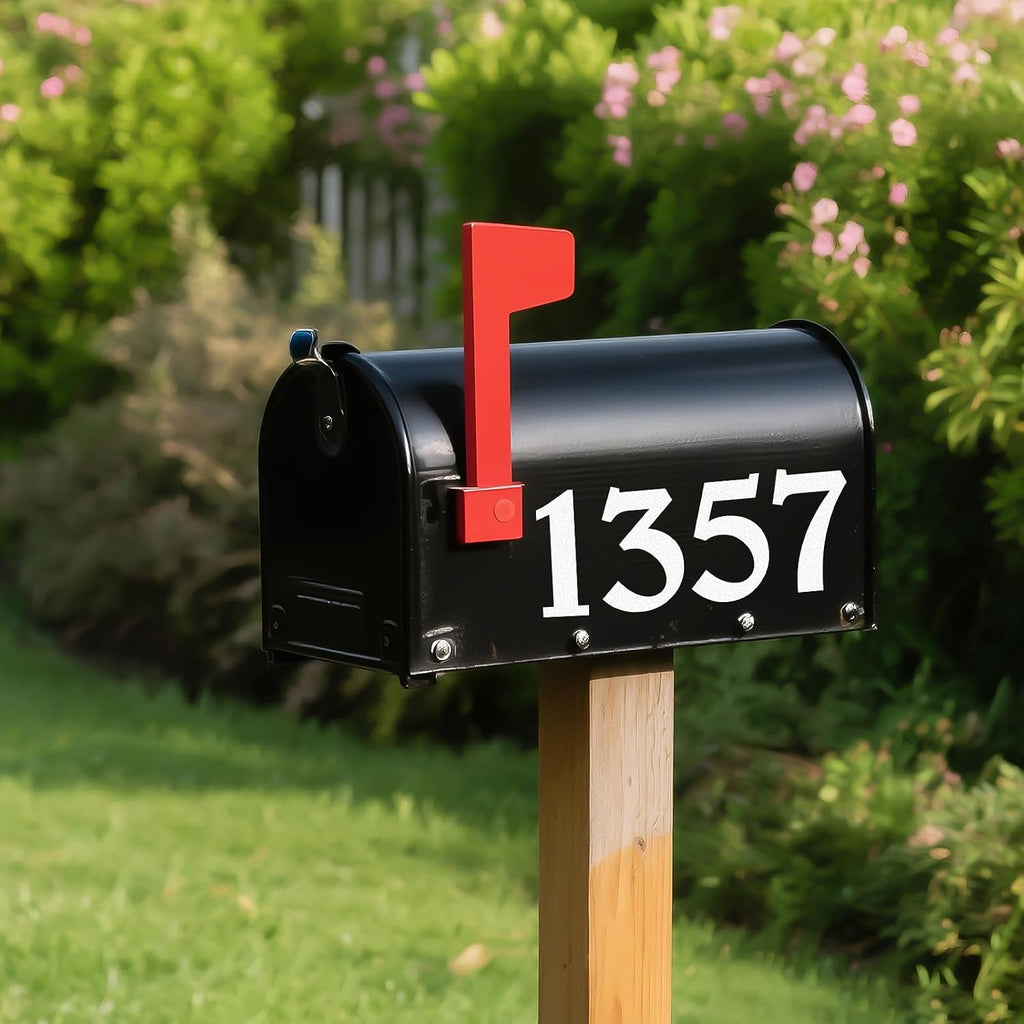 Reflective Mailbox Numbers Sticker Decal Die Cut Elegant Style Vinyl Number 2" Self Adhesive 6 Sets for Mailbox