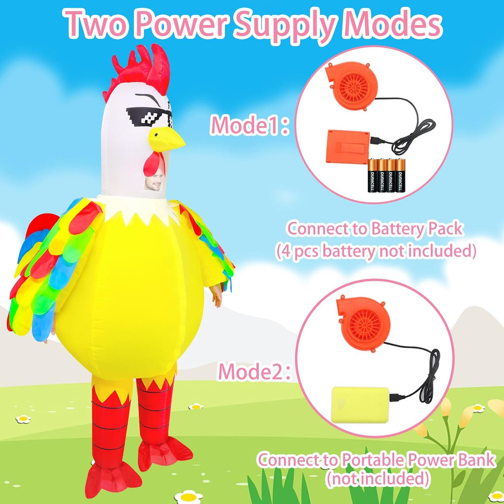 Inflatable Chicken Costume for Adult,Funny Blow up Inflatable costumes Halloween Costume Cosplay
